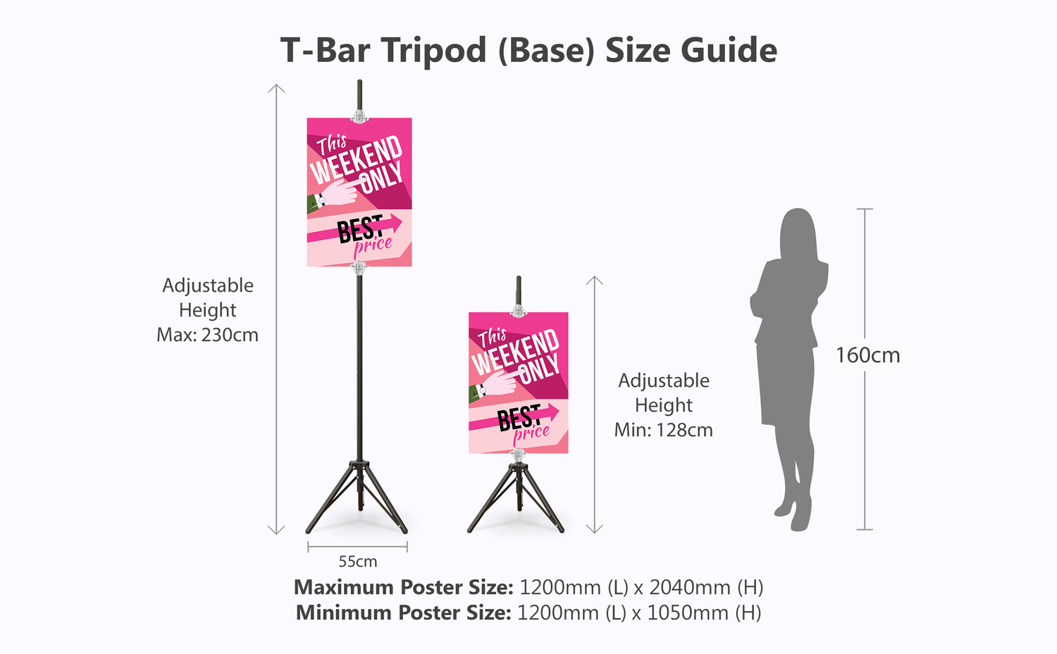 T-Bar Stand (Tripod Base) | Botak Sign